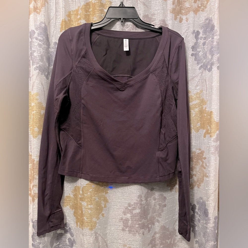 Athleta Purple Long Sleeve Crop Top
